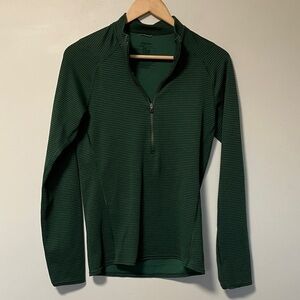Patagonia capilene 2 lightweight Green striped baselayer quarter-Zip Pullover
